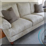 F09. Ethan Allen rolled arm sofa. 37”h x 87”w x 41”d - $695